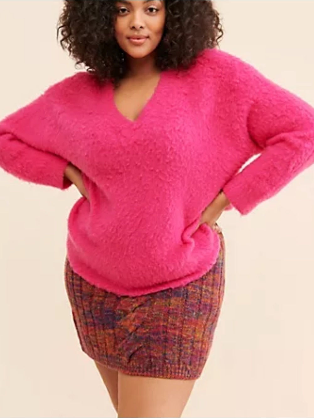 MAEVE ANTHROPOLOGIE WOMENS TILLY V NECK PULLOVER SWEATER SOFT PINK MEDIUM